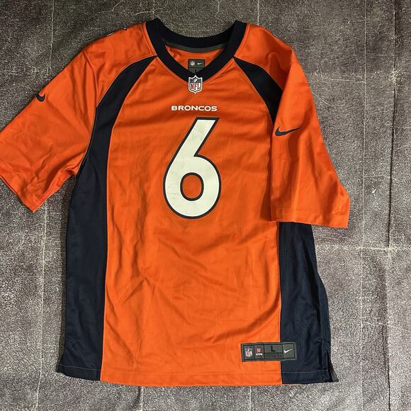 Men's Nike NFL On Field Denver Broncos Mark Sanchez Orange Alternate Jersey Sz L